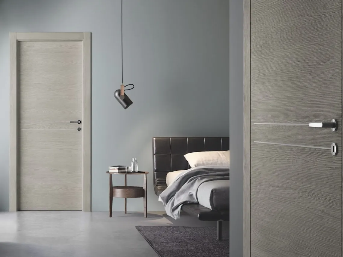 Porta battente per interni in laminato effetto olmo grigio No Limits di Garofoli